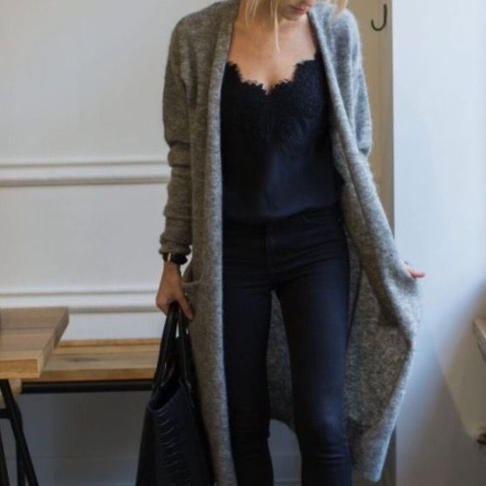 & Other Stories Gray Long Cardigan